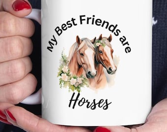 Gepersonaliseerde keramische mok paardenliefhebber - koffiekopje paard aangepast, ruitercadeau, theemok boerderijdieren, decor ranch, paardrijden aanwezig