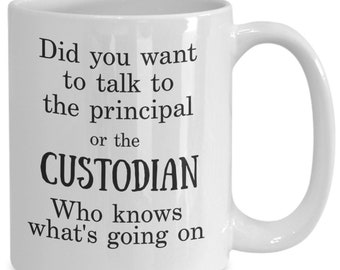 Custodian gift ideas, Gift for custodian, School janitor gift, School humor mug, Christmas Gift for Custodian, Custodian appreciation
