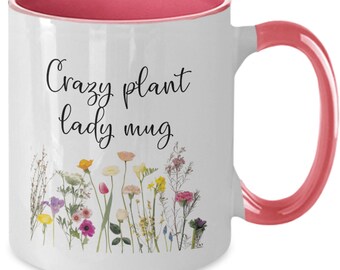 Gift plant lover, Present for gardener, Flower lover teacup,Crazy plant lady coffee mug,  Nature lover cup, Naturalist mug