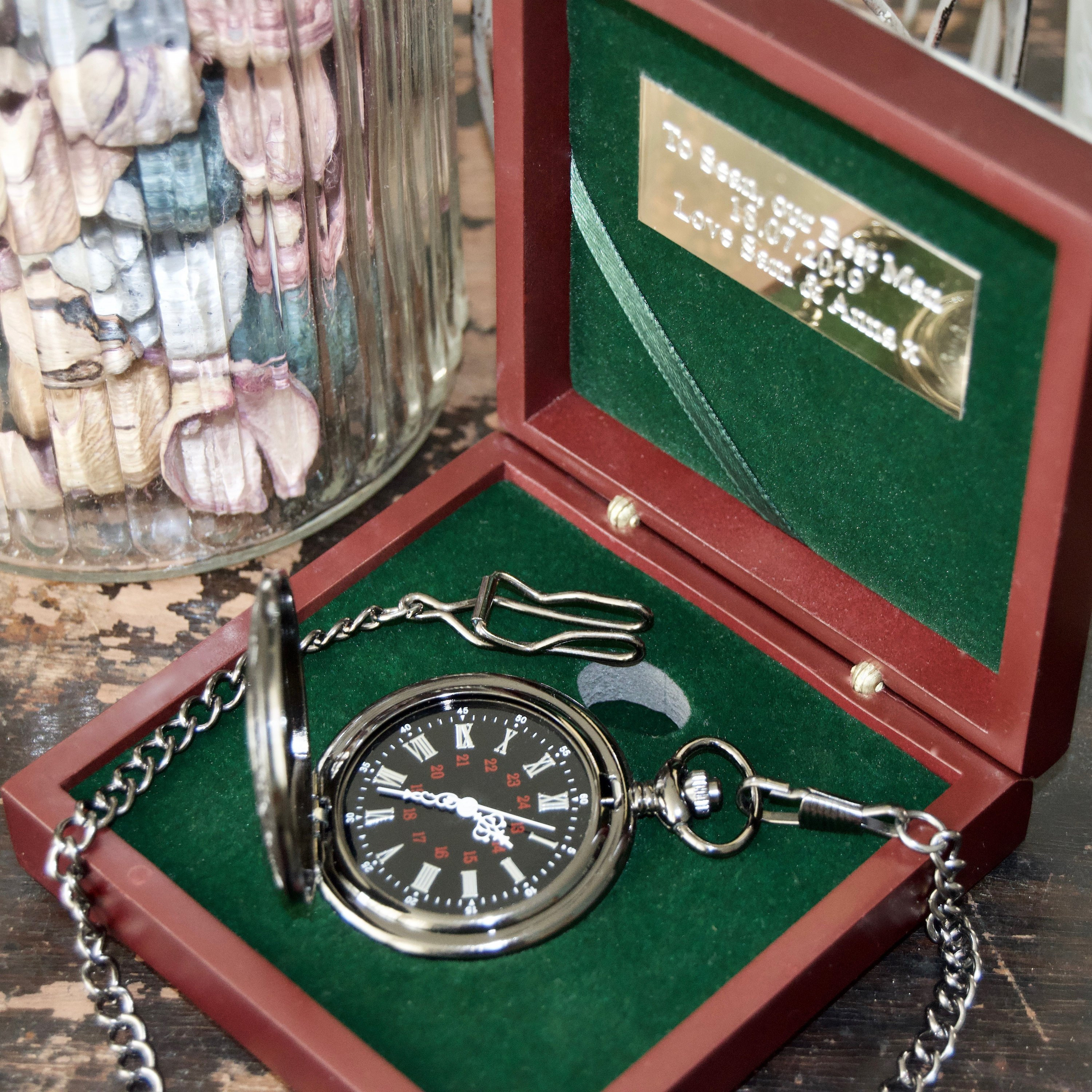 Engraved Pocket Watch Groomsmen Gifts Gunmetal Wedding Gift Etsy UK