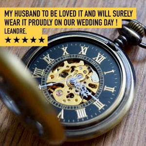 Engraved Steampunk Pocket Watch – Personalized Gift, Rosewood Box image 6
