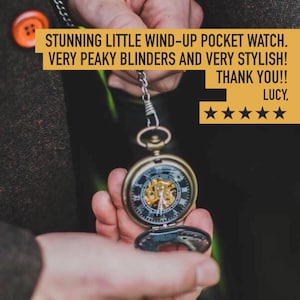 Engraved Steampunk Pocket Watch – Personalized Gift, Rosewood Box image 9