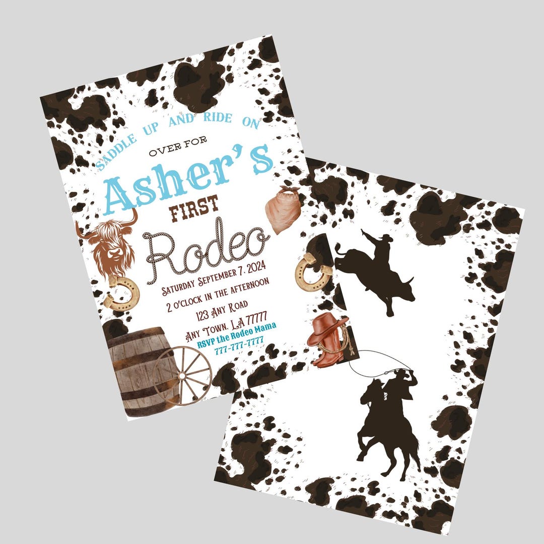 First Rodeo Birthday Invitation, Rodeo Party, First Birthday - Etsy