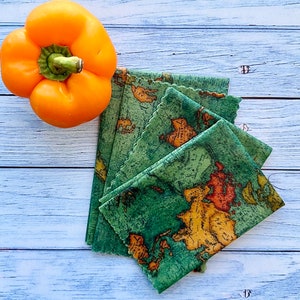 Set of 4 Reusable Beeswax Food Wraps Gift Pack, pick your pattern, stocking stuffer for men who like to cook, gift under 25 image 1
