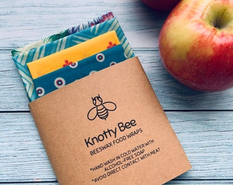 Set of 4 Beeswax Food Wraps Made in Canada, stocking stuffer ideas, stocking stuffer for mom