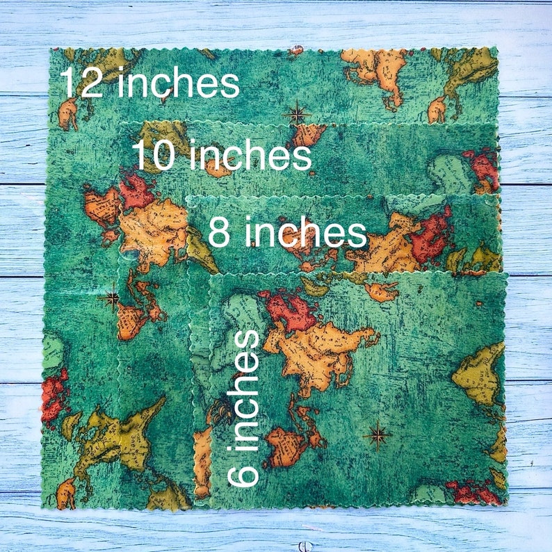 Set of 4 Reusable Beeswax Food Wraps Gift Pack, pick your pattern, stocking stuffer for men who like to cook, gift under 25 image 3