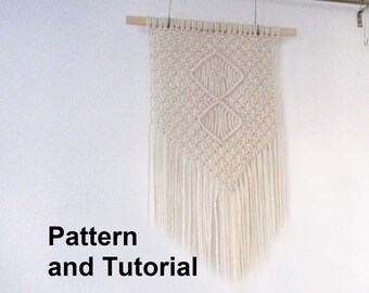 Macrame Wall Hanging DIY Tutorial: Small Boho Decor (PDF Pattern)