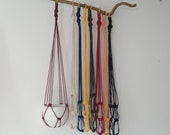 Macrame plant hanger-no tassel black mustard yellow red white navy-31 39 39 long-Simple Modern Minimalist Macrame indoor plant holder
