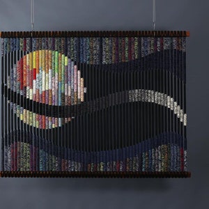 Extra Large / wide Macramé wall hanging-boho wall art -nursery decor-Japandi Fiber Bedhead art- Midnight Sun