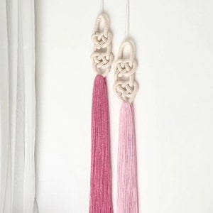 Custom size Small/Extra Large Macrame door knob tassel or fringe wall hanging ornament- Boho Earthy Scandinavian Fiber Wall Art for nursery