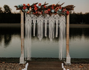 Large Macrame Curtain Customizable, Wedding backdrop or Arch, Photobooth or Ceremony Altar, Window drapery or door Covering