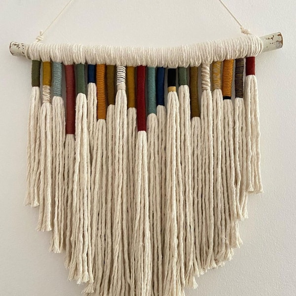 Custom size Mini or Extra Large Macrame wall hanging - Hippie Boho woven Earthy Wall Art tassel, jute, raffia, organic wool -Bedhead-nursery