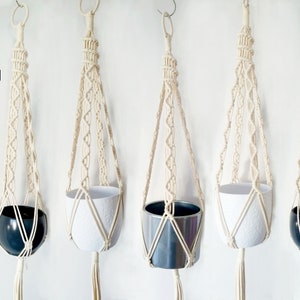 DIY tutorial for Macrame plant hanger  24&#39;&#39; (60cm) long-hanging planter, wall planter, digital download,  e-pattern, DIY plant hanger pdf