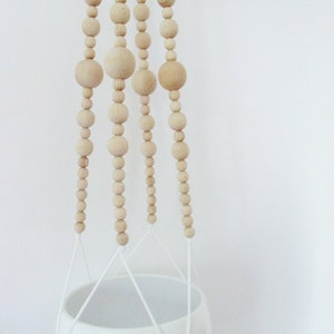 Plant hanger-MANY COLORS-34'' long-Modern Macrame beaded indoor plant holder with dark brown beads