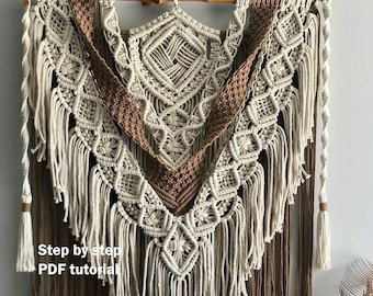 Macrame Wall Hanging Tutorial: Two-Color Boho Tapestry (PDF Download)