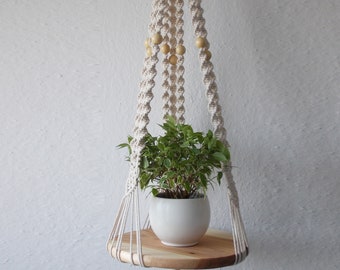 Macrame plant hanger-100% cotton rope -40&#39;&#39; (100 cm) long-macrame shelf-candle holder- pot hanger or hanging table or cat hammock / pet bed