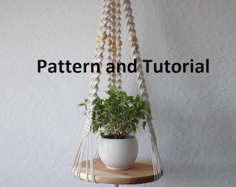 Macrame Hanging Plant Shelf DIY Tutorial: Spiral Pattern (Digital Download)