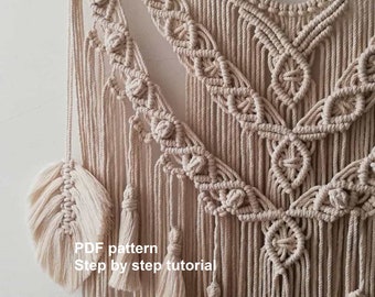 Macrame Wall Hanging DIY Tutorial: Boho Feather & Tassel Design (PDF)