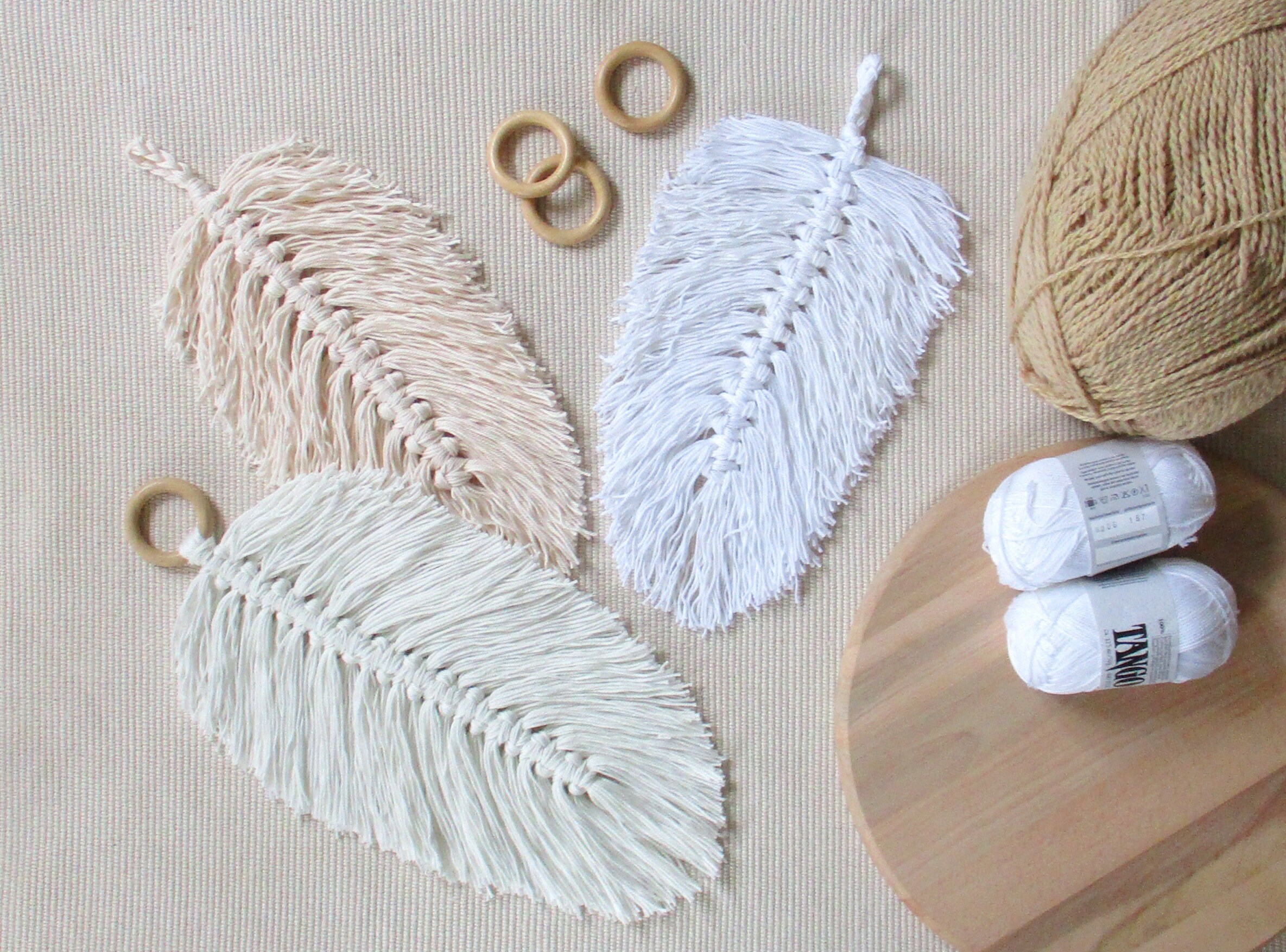 Large Macrame feather Grande leaf 60 colors available Etsy