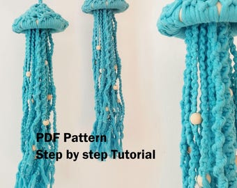 Macrame Jellyfish DIY Tutorial: Beginner-Friendly PDF Pattern (Digital Download)