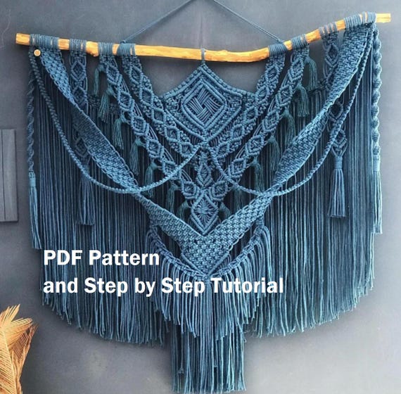 Macrame Wall Hanging DIY Tutorial: Boho Tapestry (PDF Pattern)