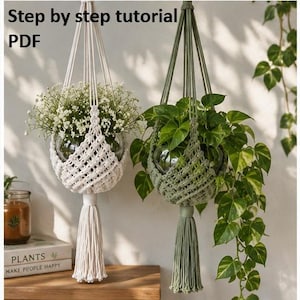 Makramé-blomhängare DIY-handledning: Nybörjarvänlig guide (PDF-mönster)
