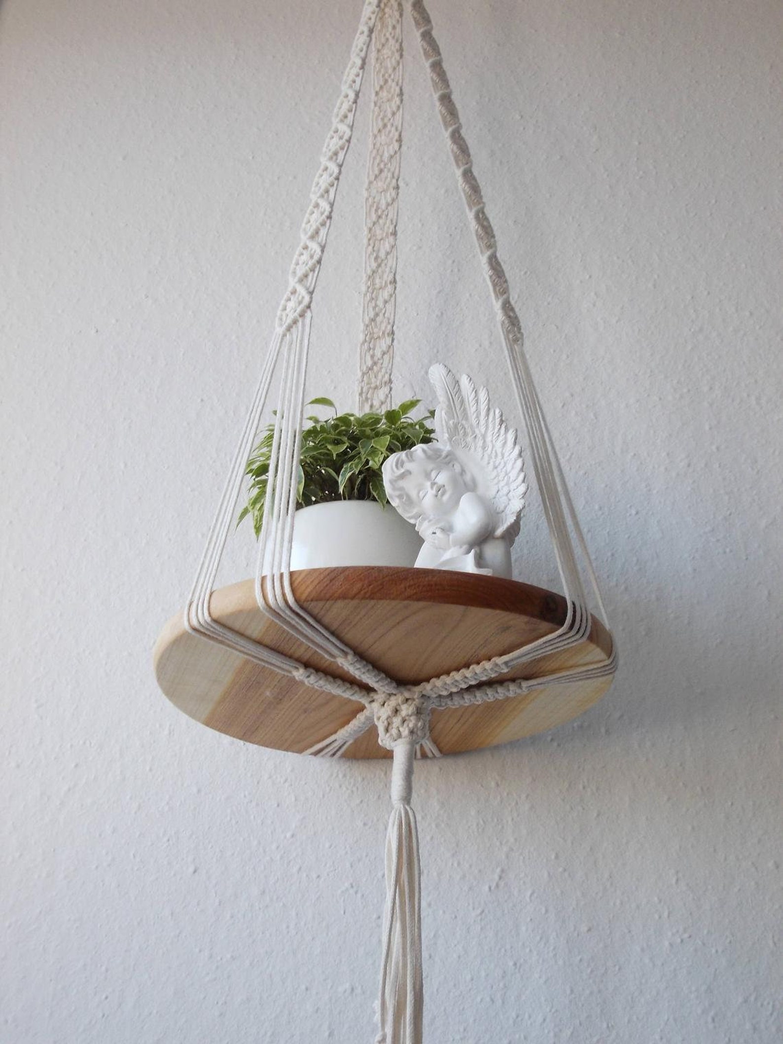 DIY tutorial for Macrame hanging shelf 37'' 95 cm Etsy