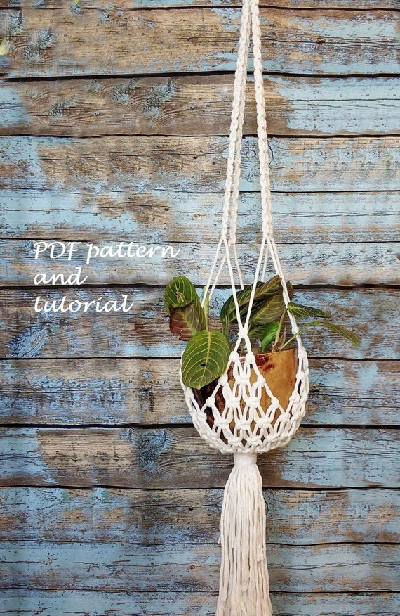 Macrame Pflanzenaufhänger DIY Anleitung: Nest Muster (PDF Download)