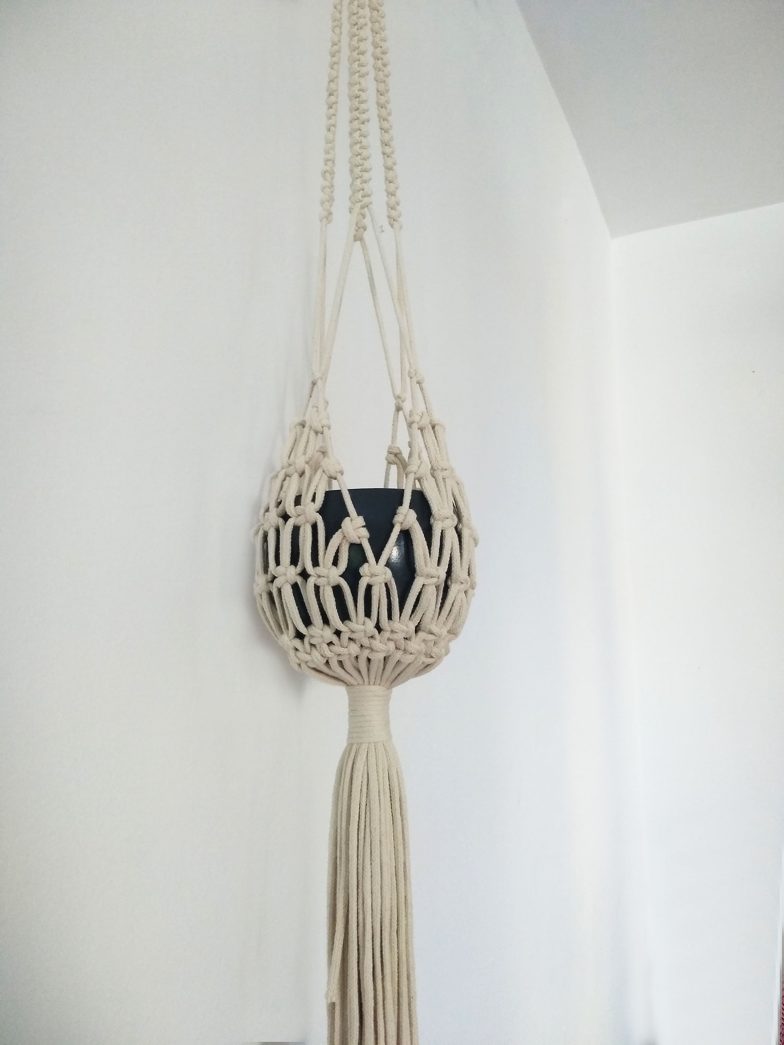 Macrame Plant Hanger-simple Boho Wall Decor/ Indoor Plant - Etsy