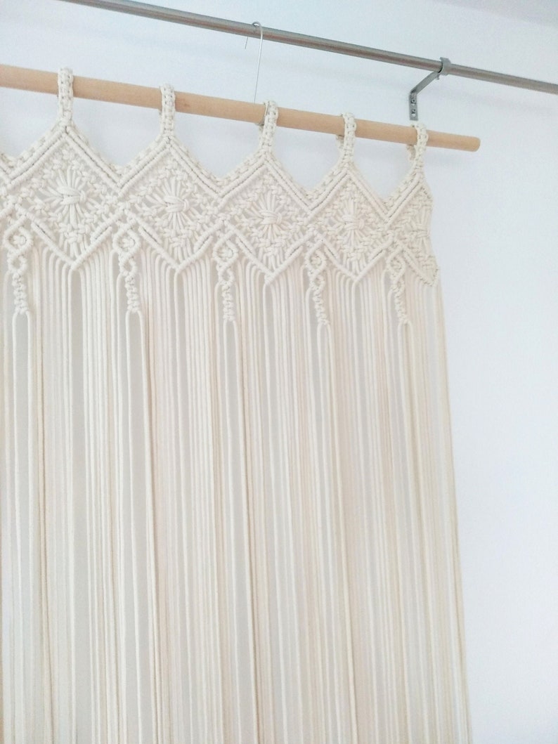 Macrame Curtain, Wedding backdrop, Custom length/width, Window drapery or door Covering, room divider curtain, macrame wall hanging/ garland image 1