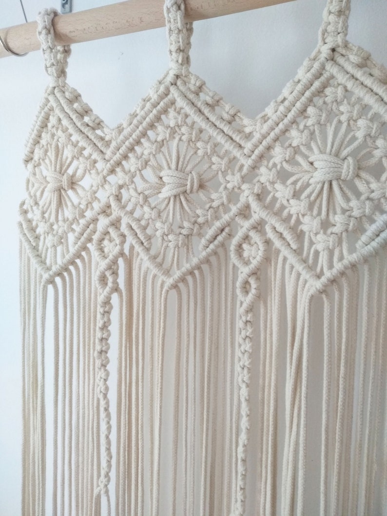 Macrame Curtain, Wedding backdrop, Custom length/width, Window drapery or door Covering, room divider curtain, macrame wall hanging/ garland image 2
