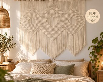 Macrame Wall Hanging Pattern: DIY Wedding Backdrop Tutorial (PDF)
