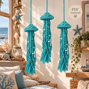 Macrame Jellyfish DIY Tutorial: Beginner-Friendly PDF Pattern (Digital Download)