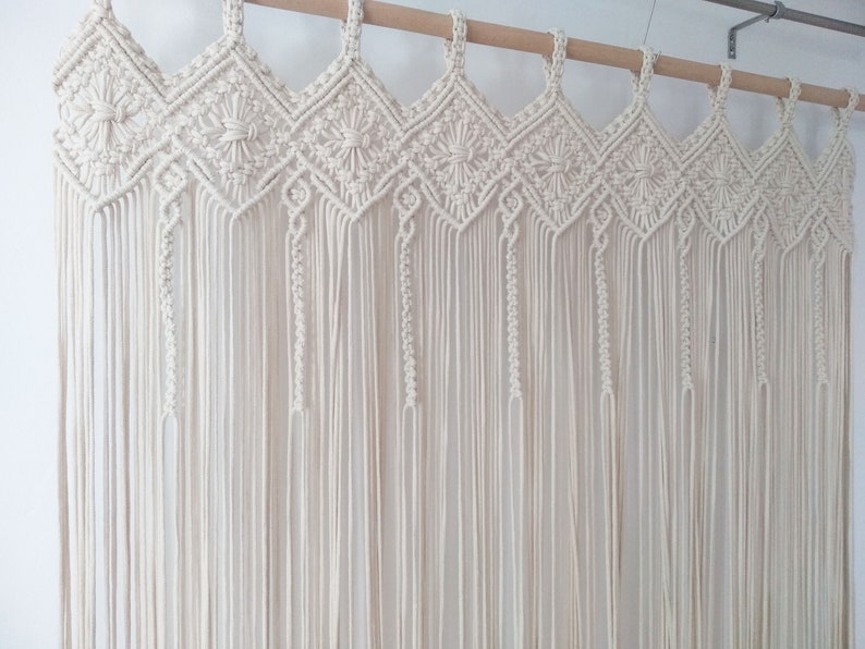 Macrame Curtain, Wedding backdrop, Custom length/width, Window drapery or door Covering, room divider curtain, macrame wall hanging/ garland image 9