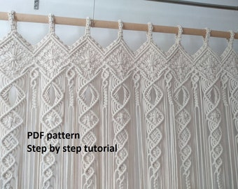 DIY tutorial for Macrame Curtain, Wedding backdrop, Custom length/width, Window drapery, door Covering, room divider- digital download, PDF