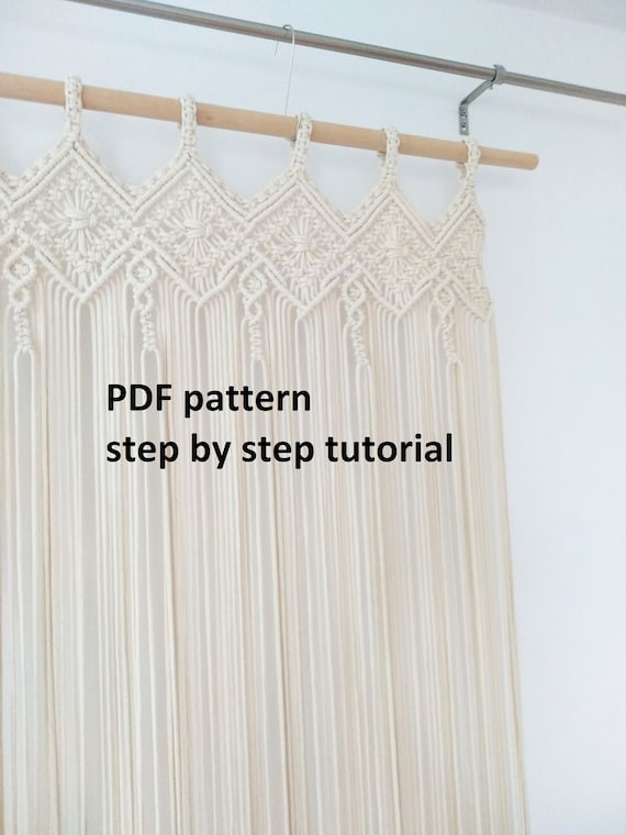 Macrame Curtain DIY Tutorial: Boho Window Covering (PDF Pattern)