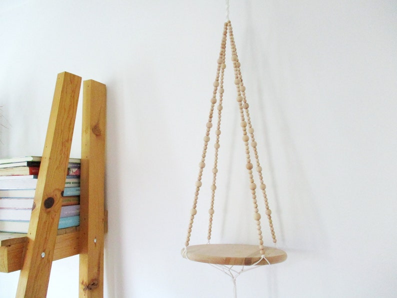 Plantenhanger-VEEL KLEUREN-40'' lang-Moderne Macrame kralen binnenplank met donkerbruine, natuurlijke of zwarte kralen afbeelding 1