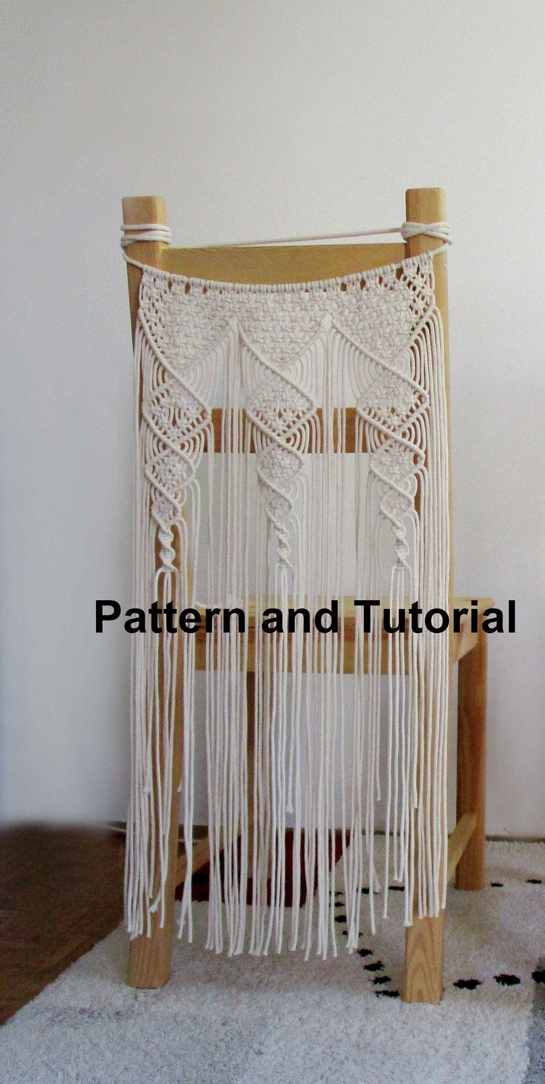 Macrame Chair Back DIY Tutorial: Bohemian Wedding Decor (digital ...