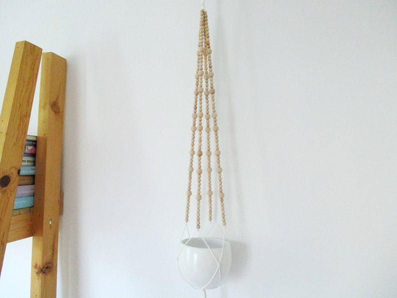 Plantenhanger-VEEL KLEUREN-40'' lang-Moderne Macrame kralen binnenplank met donkerbruine, natuurlijke of zwarte kralen afbeelding 8