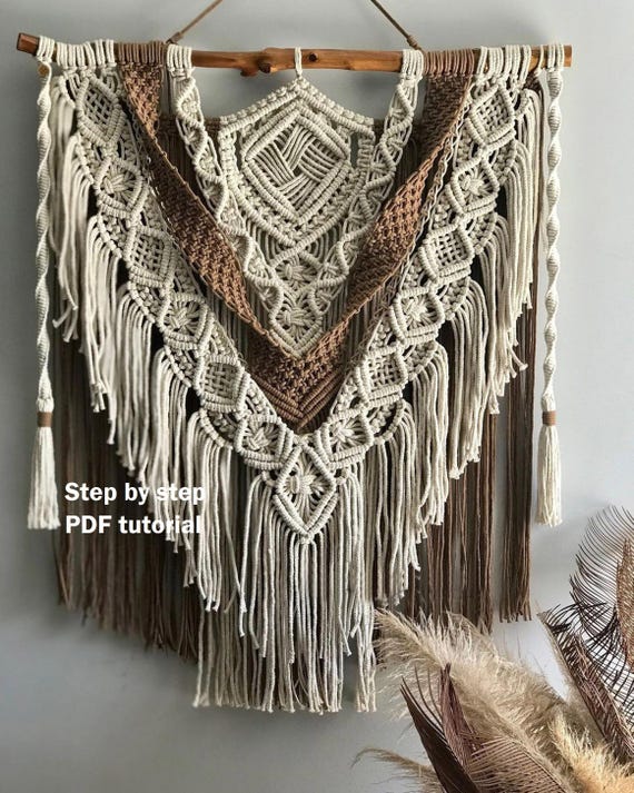 Macrame Wall Hanging Tutorial: Two-Color Boho Tapestry (PDF Download)