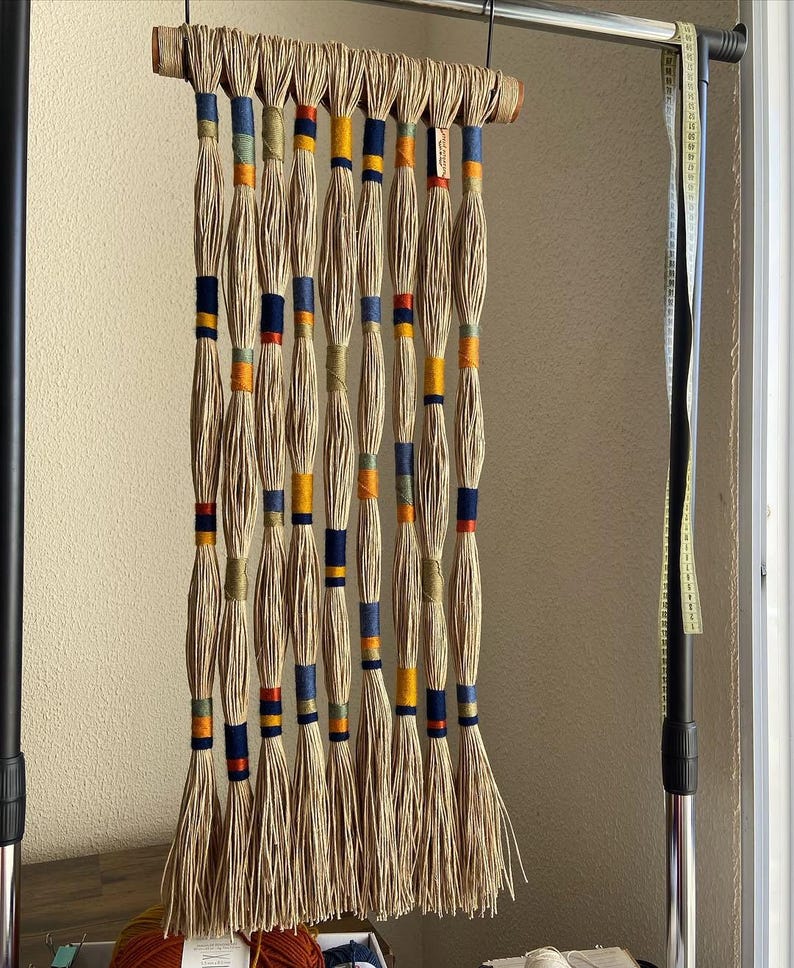 Custom Macrame Wall Hanging: Boho Room Divider, Jute Raffia Tassels - Etsy