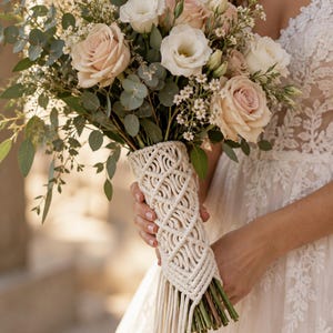 Macrame Bouquet Wrap DIY Tutorial: Boho Wedding Decor (PDF Pattern)