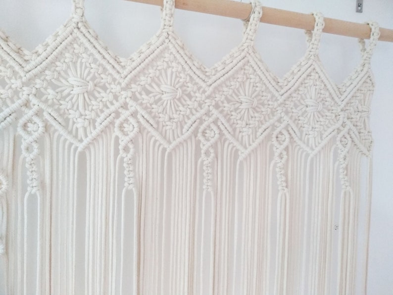 Macrame Curtain, Wedding backdrop, Custom length/width, Window drapery or door Covering, room divider curtain, macrame wall hanging/ garland image 4