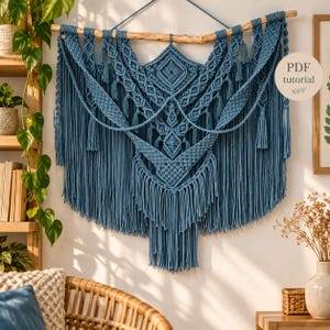 Macrame Wall Hanging DIY Tutorial: Boho Tapestry (PDF Pattern)