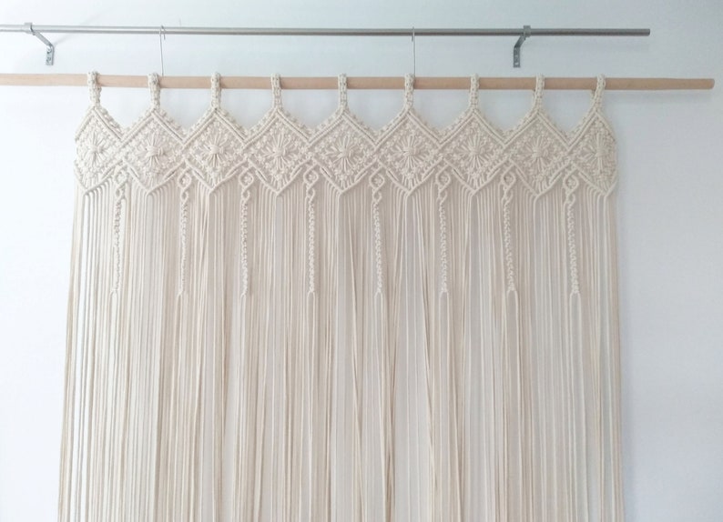 Macrame Curtain, Wedding backdrop, Custom length/width, Window drapery or door Covering, room divider curtain, macrame wall hanging/ garland image 3