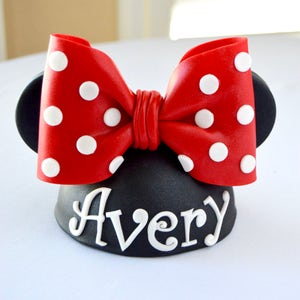 Mouse hat cake topper, Minnie hat, Minnie mouse ears Minnie Mouse party Minnie Mouse party invitations Minne Mouse cake ideas