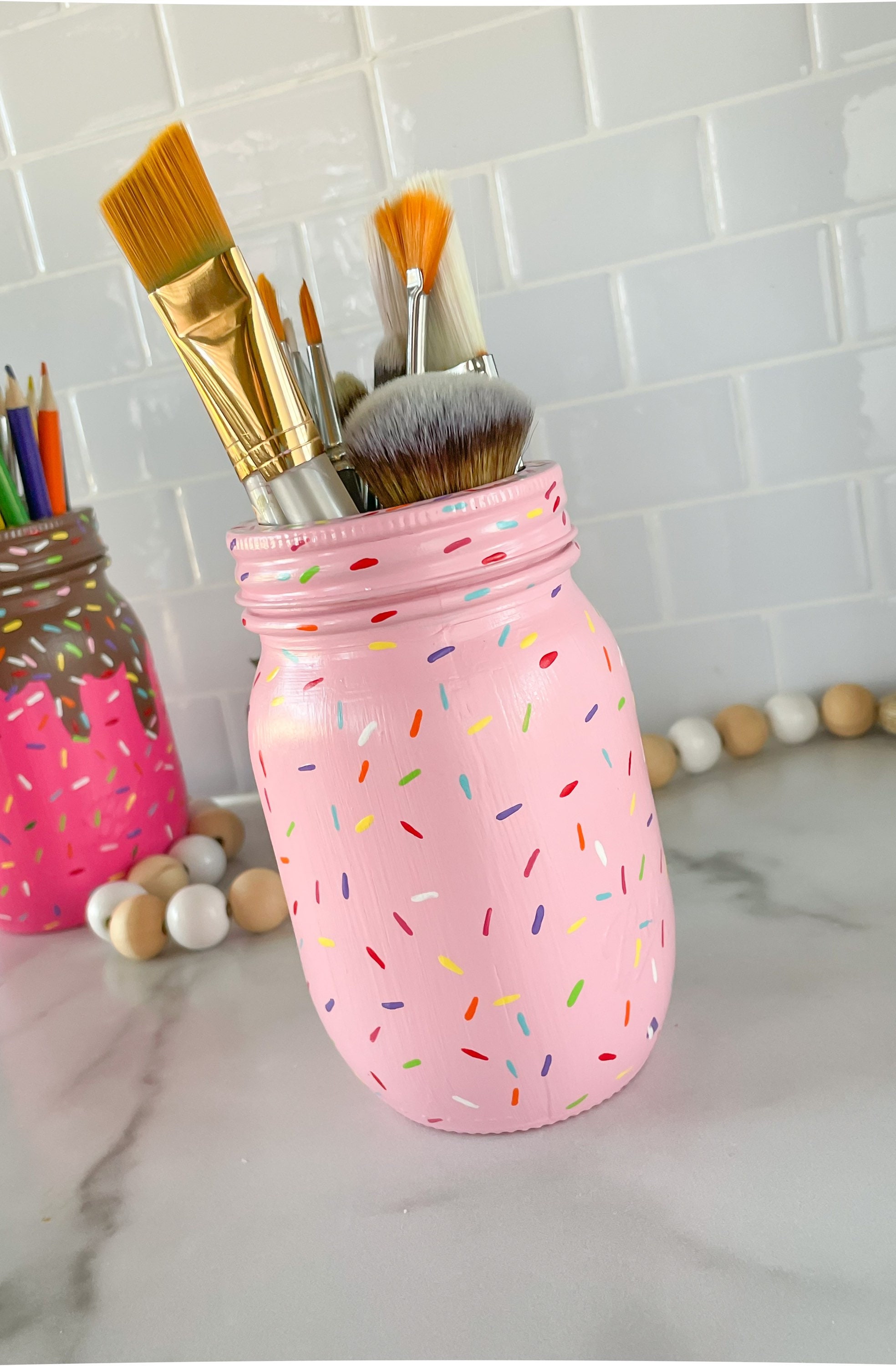 Kawaii Mini Pastel Jars Makeup Brush/Pen Holder