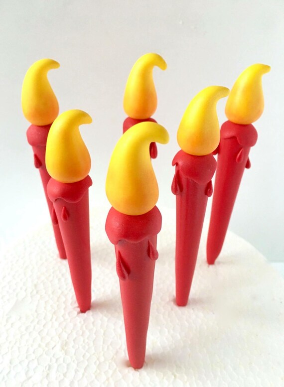 Birthday candles fondant birthday candles whimsical candles Etsy