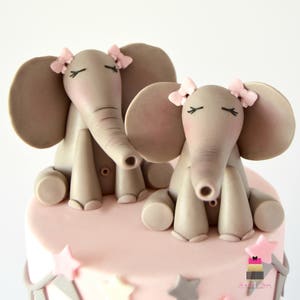 Mama and Baby Elephant Cake Toppers elephant cake toppers baby shower cake cake decorations elephant baby shower cake toppers