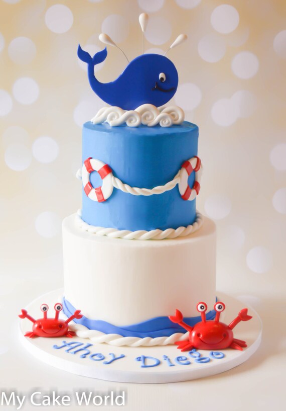 Nautical Theme Cake Toppers Nautical Baby Shower Nautical Etsy